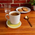 thumbnail image 5 of Unique Bargains 1 Pc Round Pearl Heat Insulation Mat Drink Coaster Yellow Cotton rope, 5 of 5