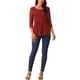 thumbnail image 2 of BLUSA TUNIC DE CUELLO REDONDO Y MANGA 3/4 PLEATADA CASUAL DE MUJER INSPIRE CHIC XL ROJO VINO, 2 of 5