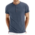 thumbnail image 1 of Camiseta PEGENO Fashion Casual Henley de algodón de manga corta, 1 of 6