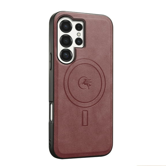 Magnetic Case for Samsung Galaxy A53 5G Business Classic PU Leather Slim Soft Bumper Anti-Fingerprint Shockproof Protective Compatible with Magsafe Phone Cover For Samsung Galaxy A53 5G,Winered