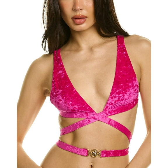 Versace womens  Medusa 95 Velvet Bikini Top, 1, Pink