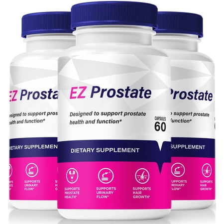 (3 Pack) EZ Prostate Pills, Official Formula For Prostate Health, E Z Capsules, All Natural Support For Energy, Control and Overall Wellness, 500mg Vitamins (180 Capsules)