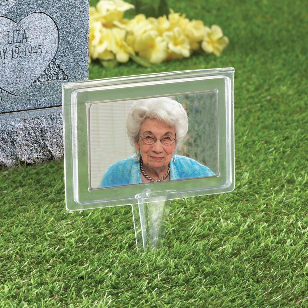 Cemetery Memorial Grave Marker 3 X 5 Photo Frame Weather Resistant Clear Plastic