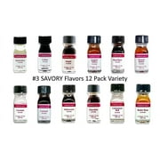 Variety of LorAnn Oils Food Flavoring - 12 savory flavors, 1 fl dram (3.7 ml - 0.125 fl oz) Each, Glass Container