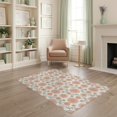 thumbnail image 2 of ODIKA 4'x6' Washable Area Rug Pet Friendly, Non-Shedding Playroom Blush Peach Airy Repeating Border Pink Dorm Boho Girly for Bedroom, Reading Nook, 2 of 7