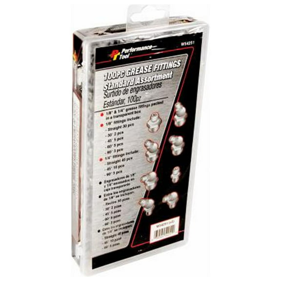 Wilmar W54251 Grease Fitting, Assorted, 100-Pk. - Quantity 6