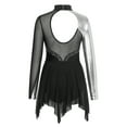 thumbnail image 2 of YiZYiF Kids Girls Sequins Mesh Patchwork Ballet Dance Leotard Skating Dress,Sizes 6-16, 2 of 7