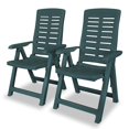 thumbnail image 1 of vidaXL Reclining Garden Chairs 2 pcs Plastic Green, 1 of 5