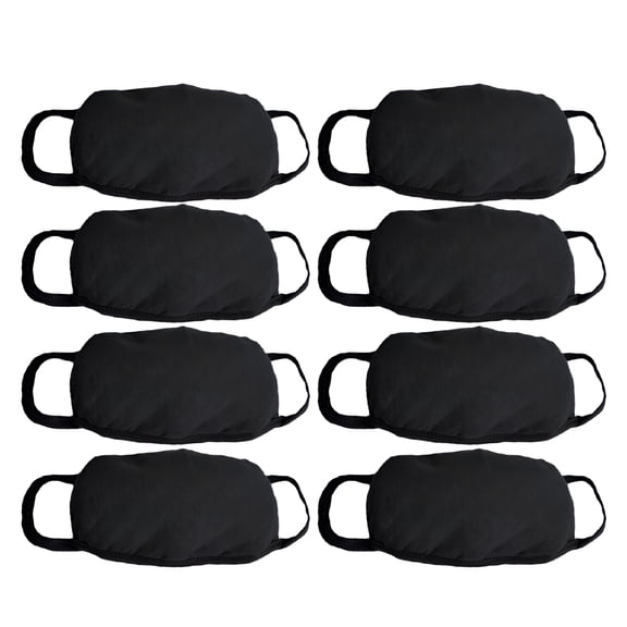 XIRQI 8Pcs Anti-fog and Haze Black Washable Mask Thin Section Breathable Dust-proof Anti-bacteria Face Mask Respirator (Black)