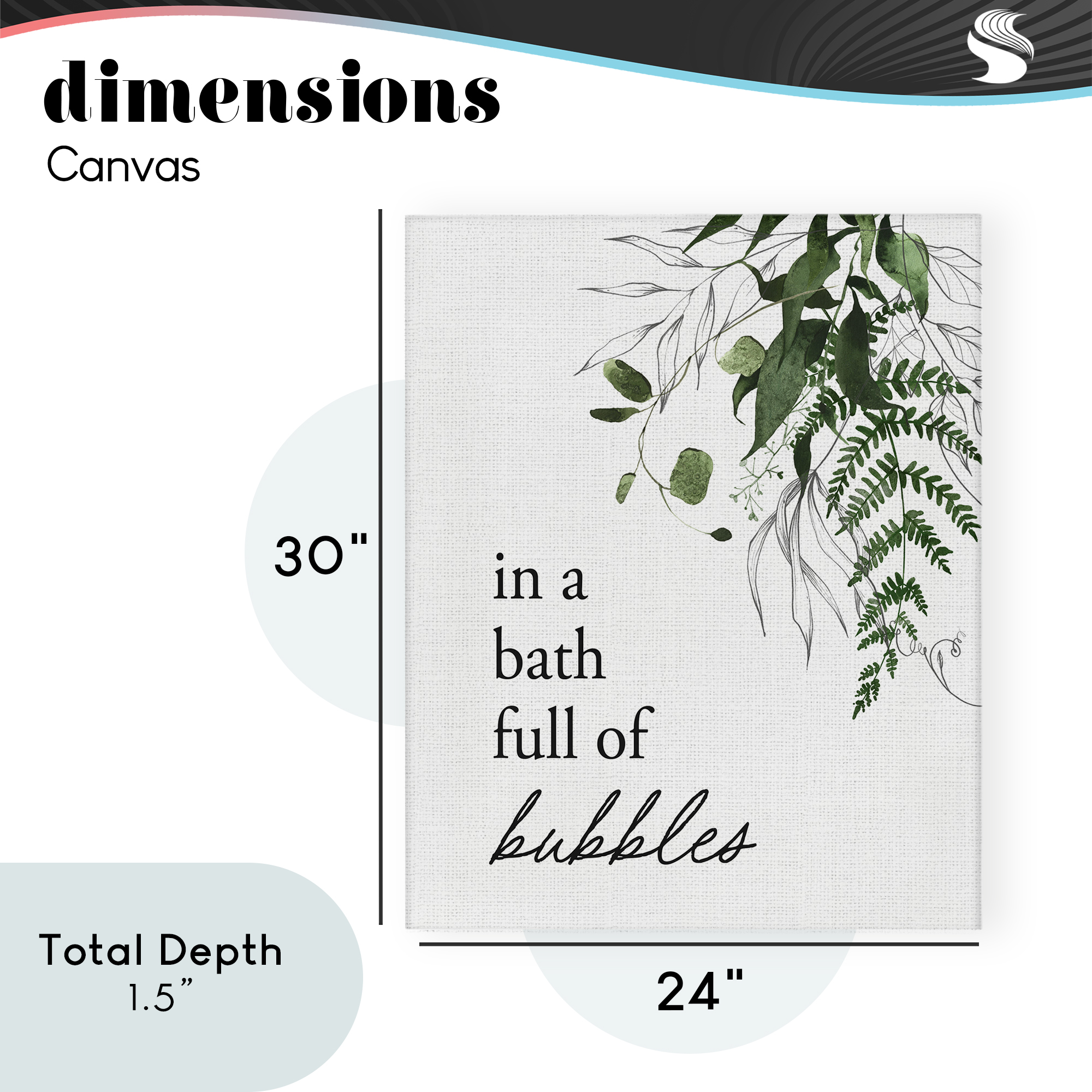 Forest Foliage Bubble Bath Canvas Wall Art, design by Lettered and Lined