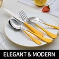 thumbnail image 3 of 20-Pieces Yellow Silverware Sets for 4,Yellow Handle Stainless Steel Cutlery Set, Include Forks Spoons and  Set, Dishwasher Safe Utensil Sets for  Restaurant, 3 of 6