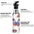 thumbnail image 3 of Yayeee 33oz Insulated Water Bottle Double Wall Stainless Steel with Flip Straw Lid, Blue Butterflies, 3 of 7
