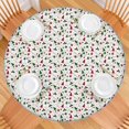 thumbnail image 2 of White Christmas Tree and Ornament Pattern Round Fitted Tablecloth with Elastic Edge,Dining Table Cover Waterproof,Outdoor Round Tablecloth for Camping,Dining,Indoor and Outdoor, 2 of 7