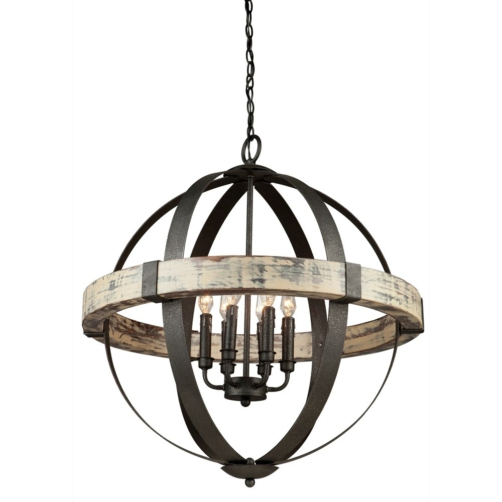 aspen wrought iron globe chandelier