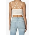 thumbnail image 2 of TheMogan Women's Padded Lace Bralette Cross Strap & Stretchy Smocked Back Crochet Bra Crop Top Cream 3X, 2 of 7