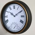 thumbnail image 4 of 12In Retro Waterproof Wall Clock With Thermometer Battery Operated Silent Clock, 4 of 7