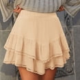 thumbnail image 5 of Ahdbta Flowy Shorts for Women Boho Casual Ruffle Tiered Skorts Elastic High Waist Mini Skirts Golf Tennis Crochet Shorts, 5 of 5