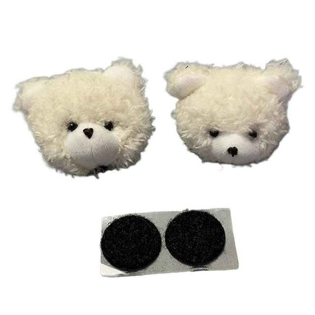 Siruishop 1 Pair Helmet Decorations Adorable Fun Attachment for Skiing Bike Motorcycle White