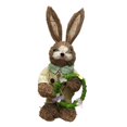 thumbnail image 3 of Estatuilla de tejido de paja, modelo de Animal Artificial, escultura, estatua de , decoración de Pascua, muñeca para cocina, mesa de Estilo B Soledad Estatuilla de conejito, 3 of 10