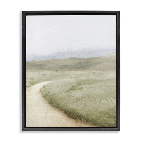 Stupell Industries Green Pasture Quiet Landscape Black Framed Floater Canvas Wall Art, design by Michael Marcon