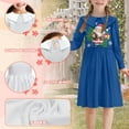 thumbnail image 6 of DISNIMO Kids Christmas Dresses for Girls Kids Santa Claus Girl Dress Long Sleeve for Kids Blue Collared Dress Girls Fall Dress 7-8T Girl Dress with Collar for Girls Twirly Dress for Girls, 6 of 7