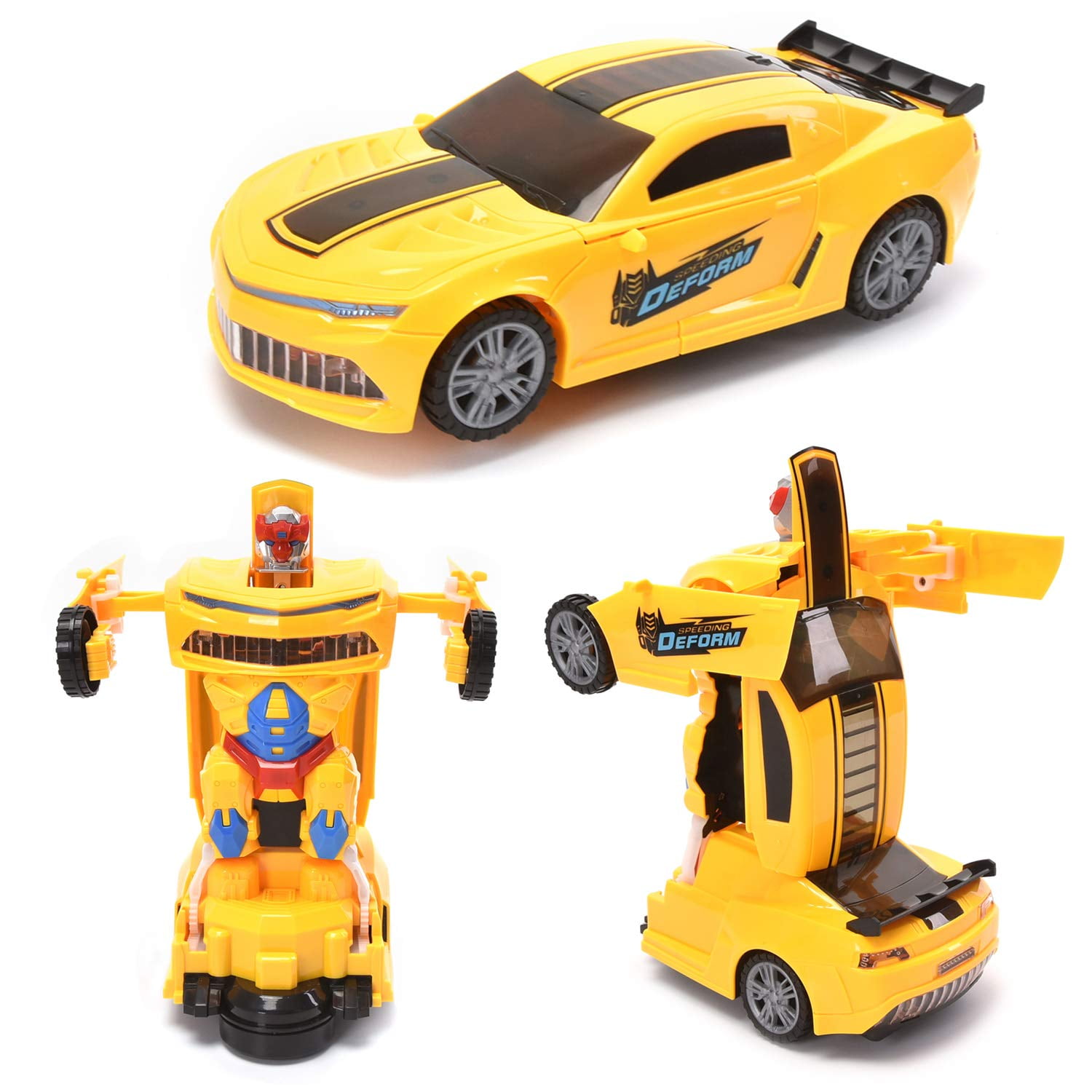 WonderPlay Battery Bumble Bee Transformer Style Car With Lights