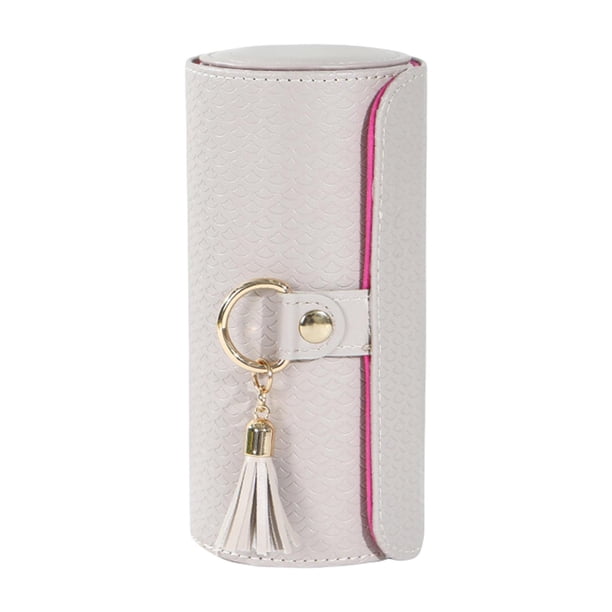 Joyero para mujer, caja de almacenamiento de collares, gran capacidad, 3 capas Gris claro