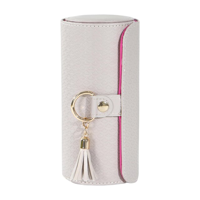 Joyero de viaje Organizador de joyas Multifunción de cuero Portátil Joyero Gris claro