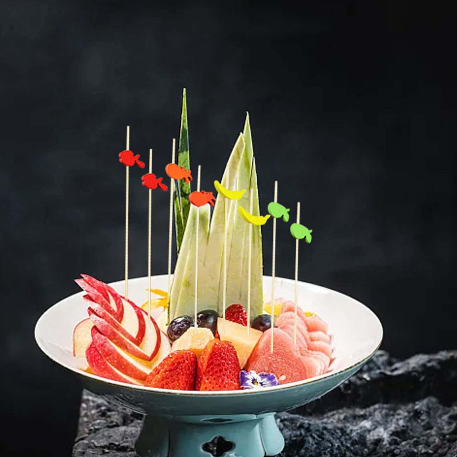 100 Brochettes à Cocktail De Noël - 12 Cm - Cure-dents Décoratifs Pour Fruits, Gâteaux, Amuse-bouches