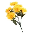 thumbnail image 3 of Artificial Chrysanthemums Bushes Flower Mum Bouquet Home Decor Yellow, 3 of 6