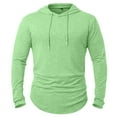 thumbnail image 4 of ZUKMRJPC Mens Lightweight T-Shirts Casual Long Sleeve Drawstring Solid Color Hooded Sweatshirt Soft Cotton Athletic Pullover Tops, 4 of 6