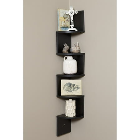 OneSpace - Large Corner Wall Shelf - Black