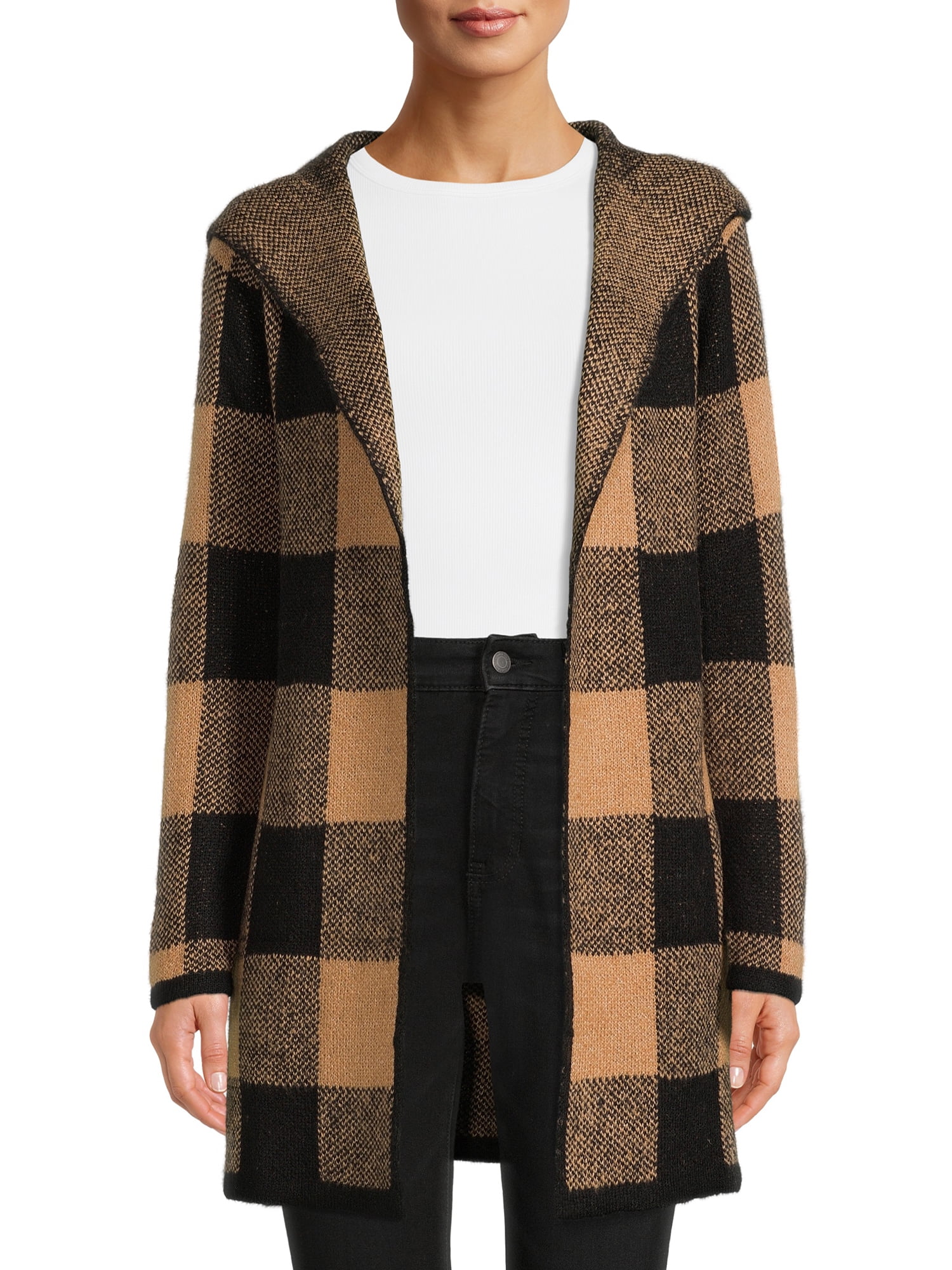 buffalo plaid cardigan sweater