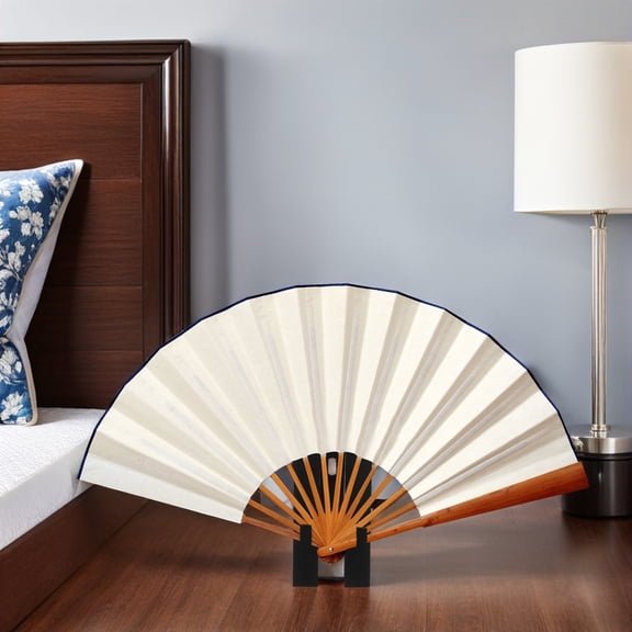 LOLIPPYY Lightweight Bamboo Handheld Fan Stand for Garden Events and Home Display