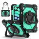 thumbnail image 1 of Funda Resistente a Prueba de Golpes para iPad A16 11 / iPad A16 10, Funda Protectora de Silicona + Capa de PC con Soporte Giratorio de 360° y Correa para el Hombro, Verde, para iPad A16 11/10, 1 of 7