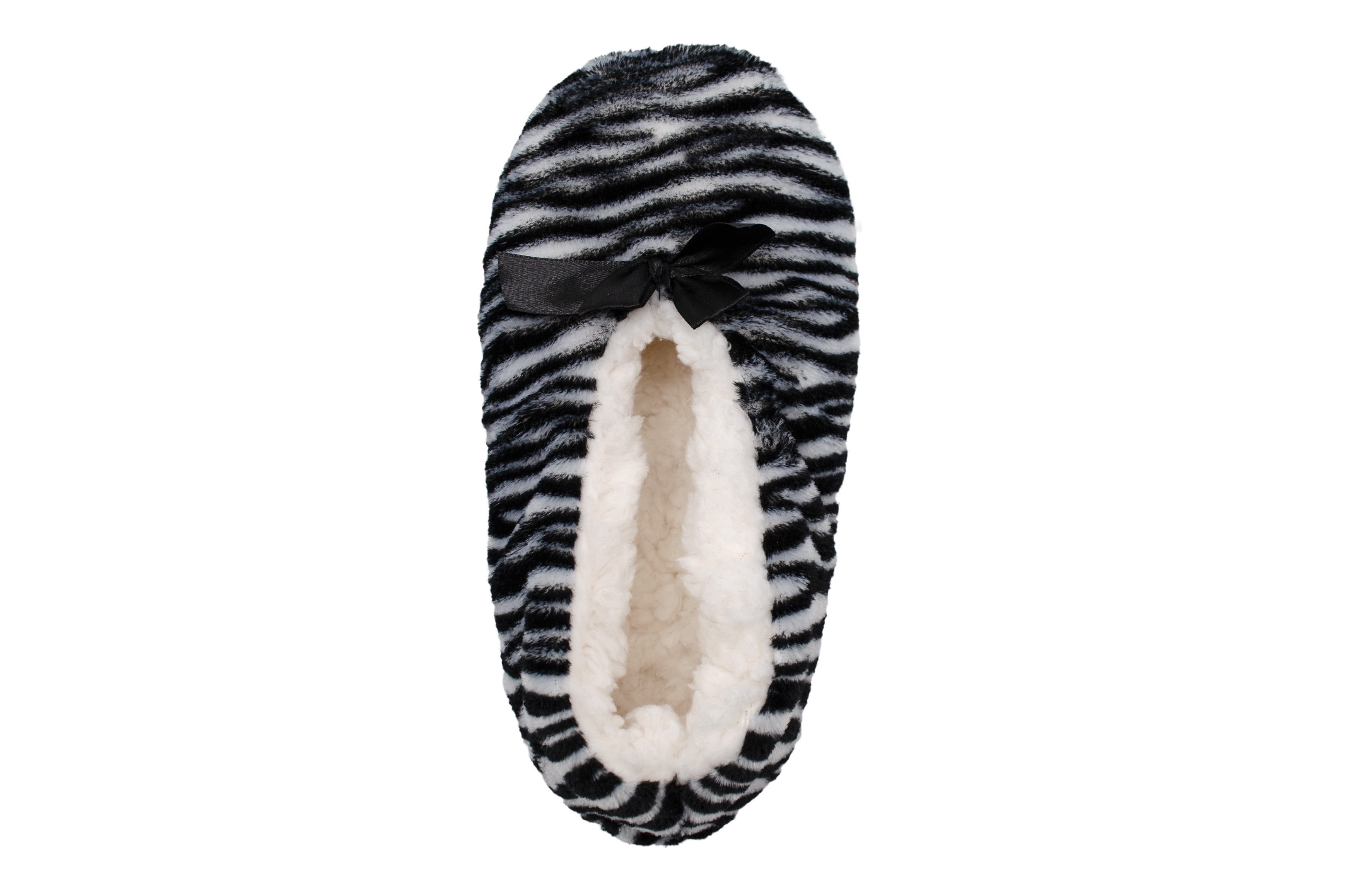 Gold Toe Women's Cozy Animal Print Slipper Socks with Sherpa Lining Slip-on Comfy House Shoes