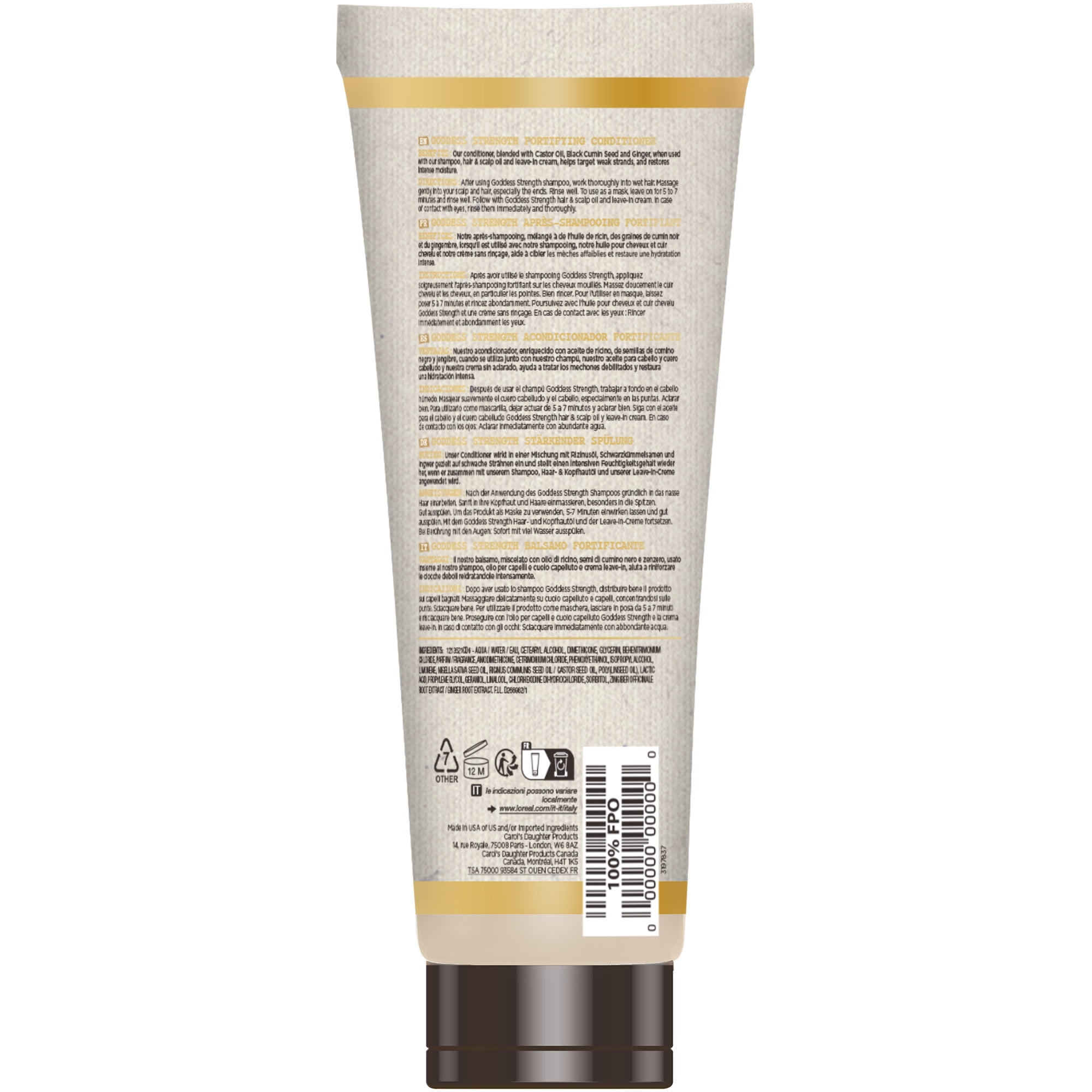 Carol's Daughter Goddess Strength Fortifying Conditioner with Castor Oil, Conditioner with Castor Oil, 11 fl oz