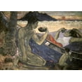thumbnail image 2 of Gauguin, Paul 14x11 White Modern Wood Framed Museum Art Print Titled - The Canoe, a Tahitian Family, 2 of 4