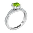 thumbnail image 3 of Mauli Jewels Rings for Women 0.99 Carat Diamond and Cushion Shaped Peridot Ring prong 10K White Gold, 3 of 7