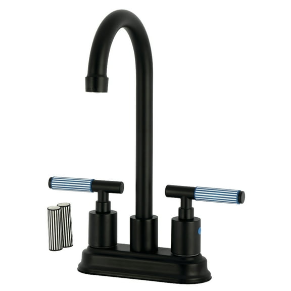 Kingston Brass KB8490KPS Verona Double-Handle 4" Centerset Bar Faucet, Matte Black