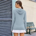 thumbnail image 3 of Trgacdwlo Womens UPF 50+ Sun Protection Hoodie Shirt Long Sleeve Rash Guard Fishing Hiking Outdoor Lightweight UV Shirt Blue XXL, 3 of 3