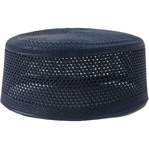 Knitted Cotton Turban Hat for Men Breathable Kufi Prayer Hat Ramazan Hijabs Caps Arabian Skull Hat