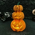 thumbnail image 4 of Jack-O'-Lantern-Halloween Decorations-Halloween Jack O Pumpkin with Light Stacked for Front Porch Table Centerpieces 3 Tiers 9.5", 4 of 8