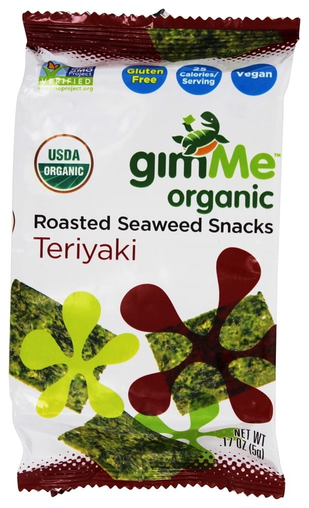 GimMe Organic Roasted Seaweed Snacks Teriyaki 0.17 oz. by Gimme Seaweed Snacks