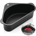 thumbnail image 1 of Cesta coladora de fregadero de acero inoxidable, cesta escurridora triangular para fregadero, colador de alimentos o estante de almacenamiento para cocina, baño, 1 of 5
