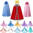 thumbnail image 2 of Capa de princesa de terciopelo para niñas, capa de invierno con lentejuelas, Elsa, sirena, Ariel, traje de fiesta de Navidad zhangmengya unisex, 2 of 2