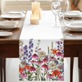 thumbnail image 3 of Table Runners 72 Inches Long Dress Scarves, Spring Floral Farmhouse Kitchen/Dining Table Runner, Coffee Tablerunners, Watercolor Daisy Lily Lavender Plants Garden 16x72 Inch, 3 of 9