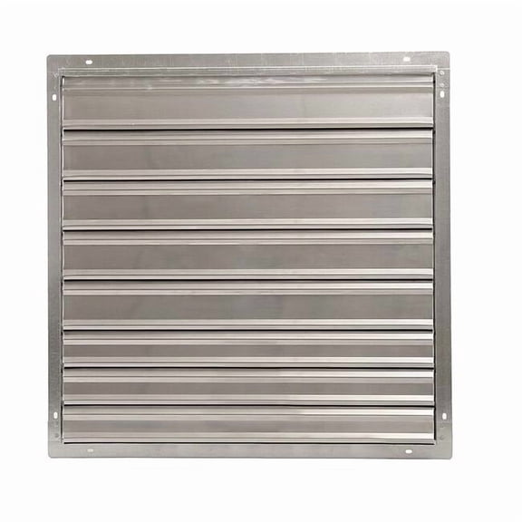 30 in 33"H-W 5 3/4"L Alu Wall Backdraft Damper, 30-1/2 in x 30-1/2 in, Aluminum