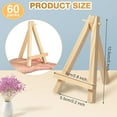 thumbnail image 2 of Fymlhomi 60 Pack 5 Inch Mini Wood Display Easel Artist Small Wooden Easel Stand Art Craft Painting Triangle Easel Canvas Holder Mini Easels Pack Tabletop Stand for Card Artist Photos Phone Wedding, 2 of 8