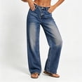 thumbnail image 2 of JOANKDMI Bootcut Jeans for Women Vintage Baggy Wide Leg Washed Button Fashion Bottoms Casual Classic Versatile Summer Denim Pants with Pockets, 2 of 8